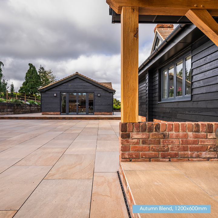 1200x600 slabs | porcelain tiles | outdoor porcelain paving | porcelain slabs | beige porcelain tiles | beige paving | paving slabs | rectangle pavers | 1200x600 | multicolour paving