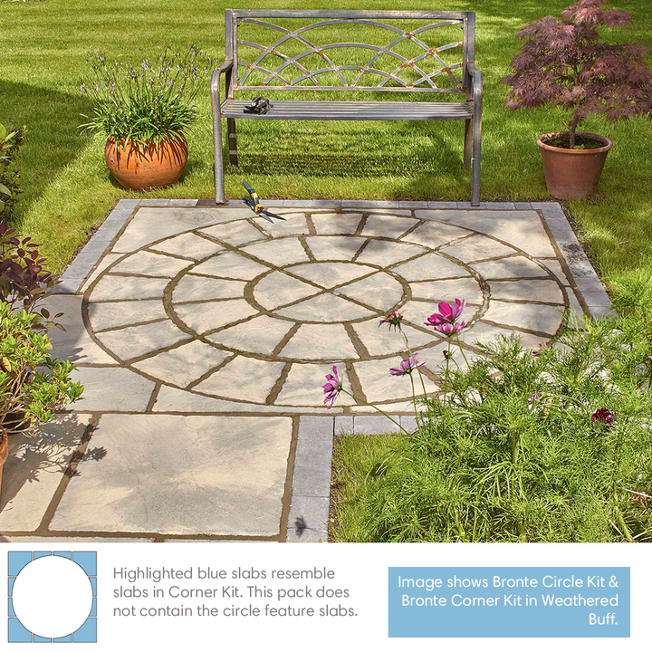 paving; garden circle; paving slabs; garden features; patio slabs