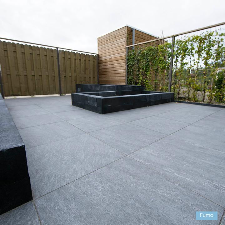 GeoCeramica® Fiordi Dark Grey Porcelain Slabs | 600 x 600mm