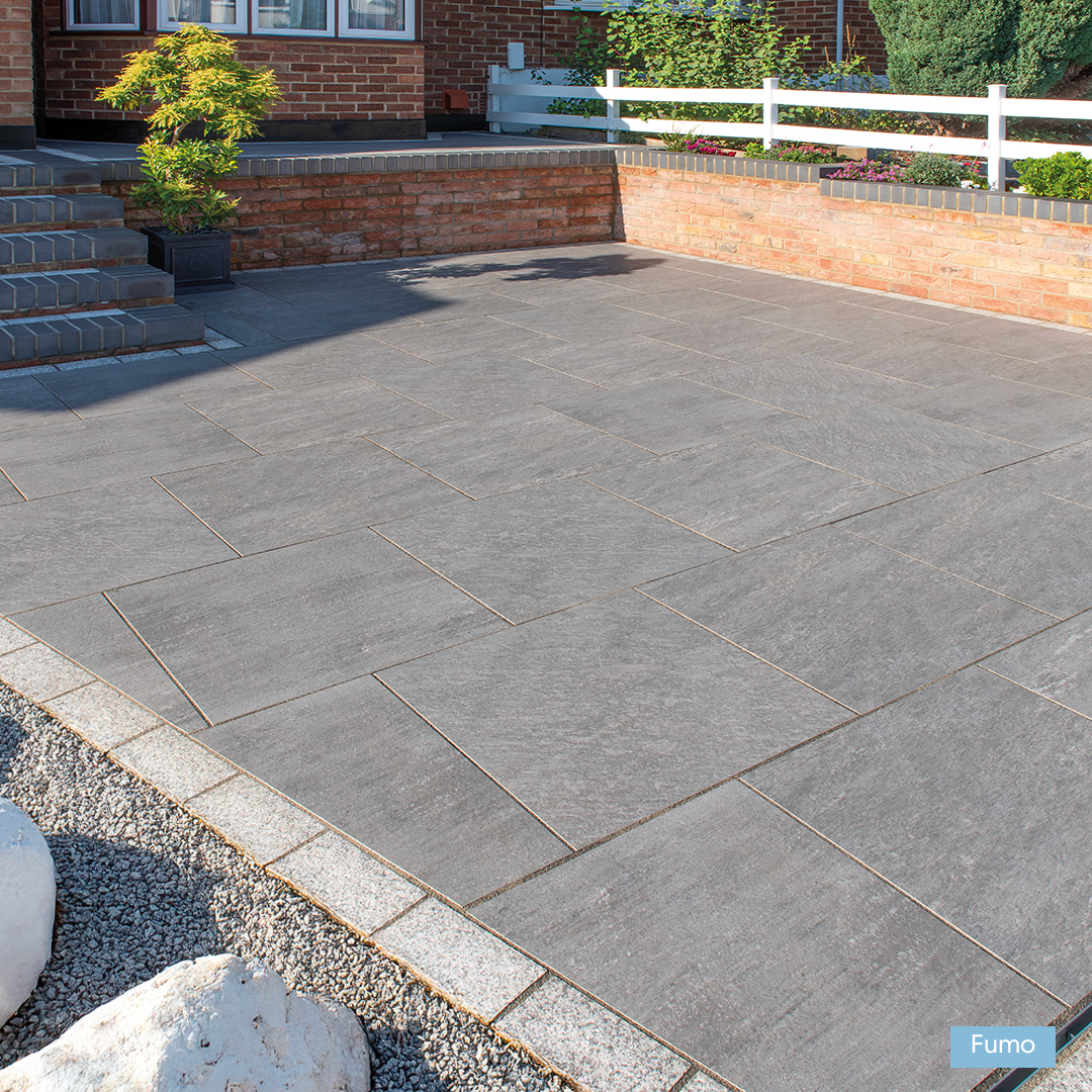 GeoCeramica® Fiordi Dark Grey Driveway Porcelain Slabs | 600 x 600mm