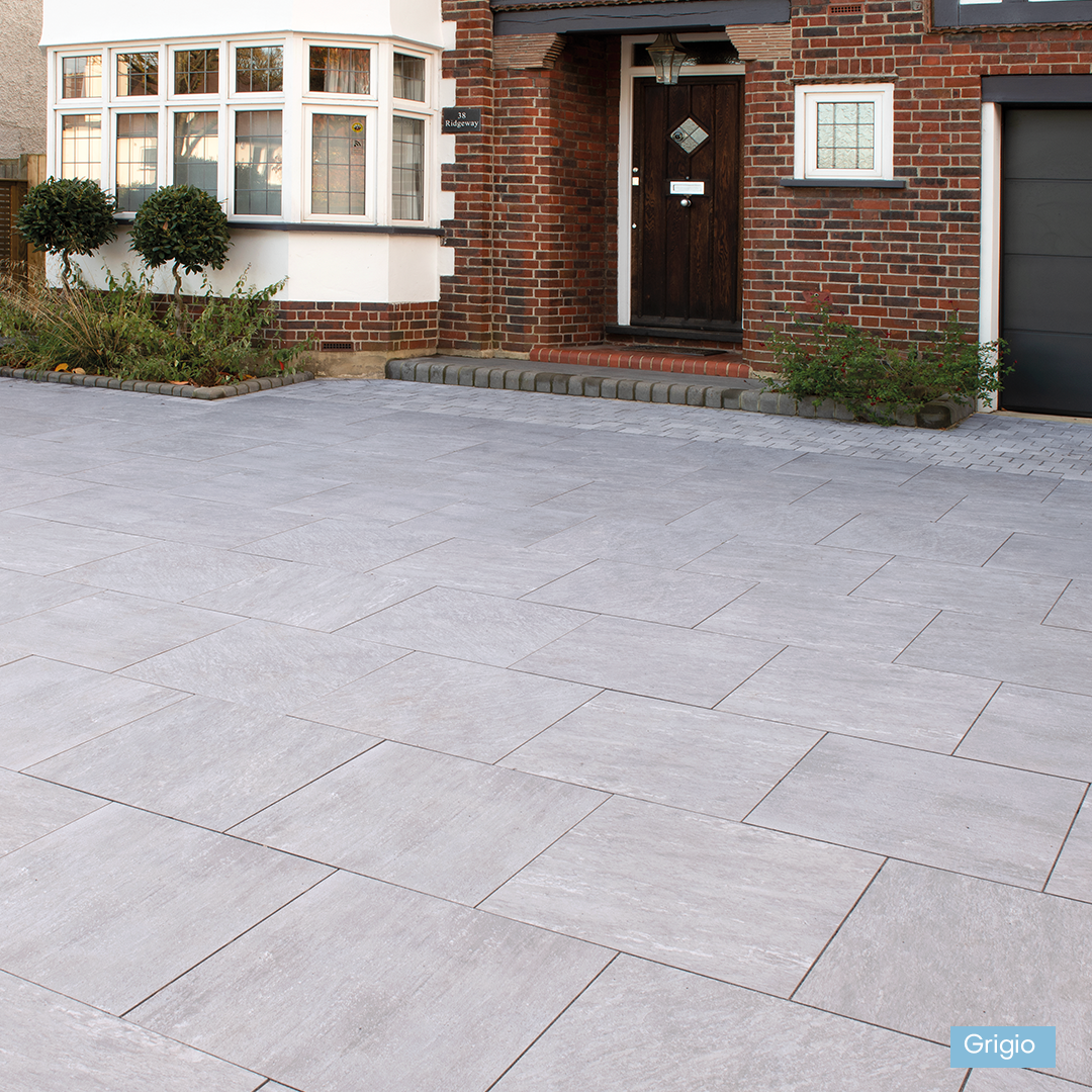 GeoCeramica® Fiordi Light Grey Driveway Porcelain Slabs | 600 x 600mm