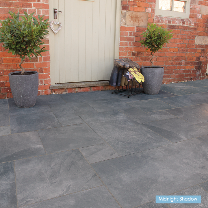 Eden Slate Dark Grey Porcelain Paving | Mixed Size Patio Pack