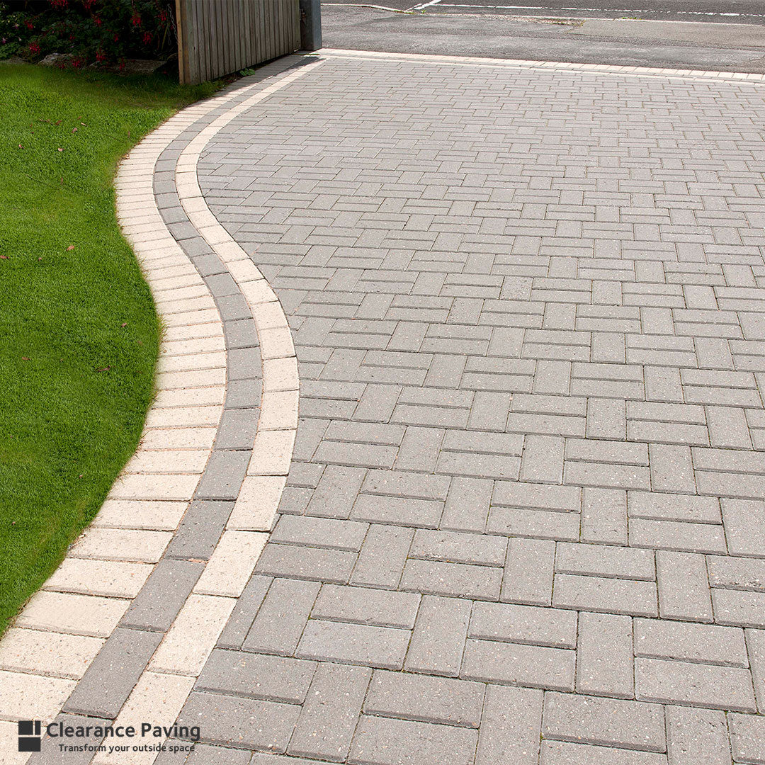 Brett Omega Block Paving in Charcoal 60mm – Clearance Paving